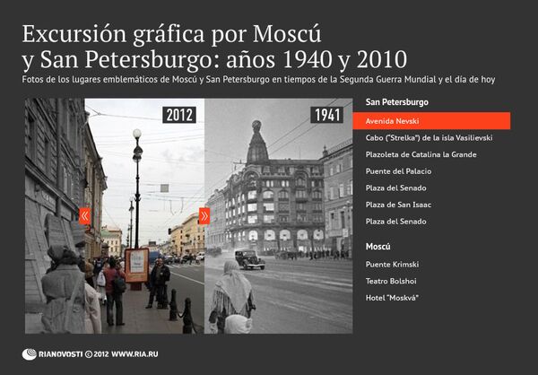 Excursión gráfica por Moscú y San Petersburgo: años 1940 y 2010 - Sputnik Mundo