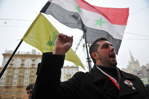 Acto en apoyo al pueblo de Siria en Moscú - Sputnik Mundo