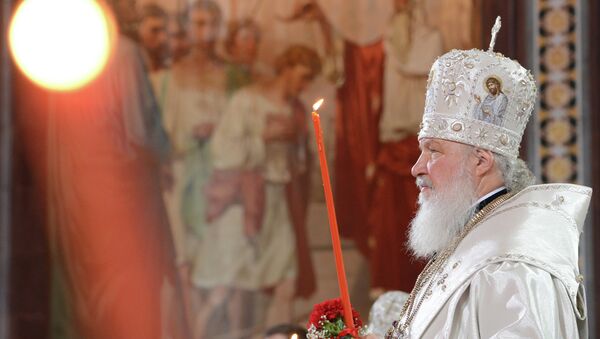 El patriarca de Moscú y de toda Rusia, Kiril, en la moscovita Catedral de Cristo el Salvador - Sputnik Mundo