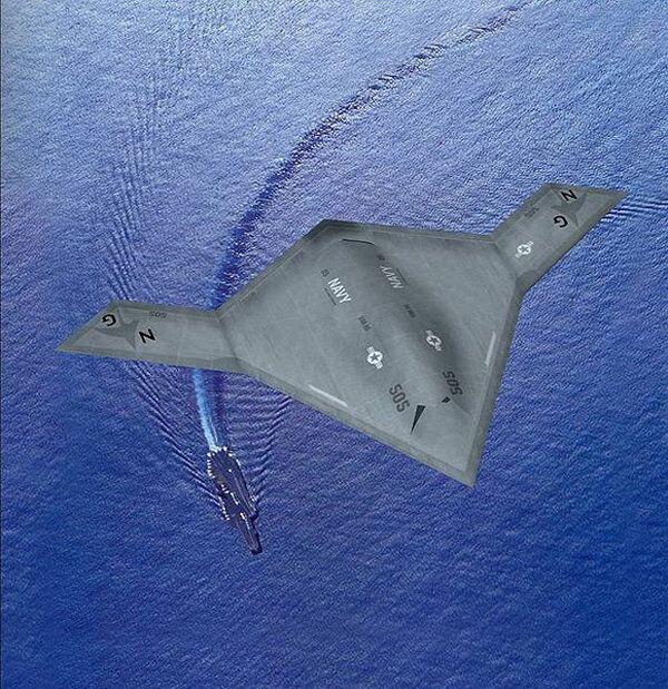 El drone estadounidense X-47B (archivo) - Sputnik Mundo