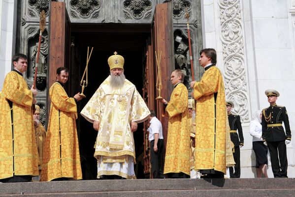 La cruz del apóstol San Andrés en la principal catedral ortodoxa de Rusia - Sputnik Mundo