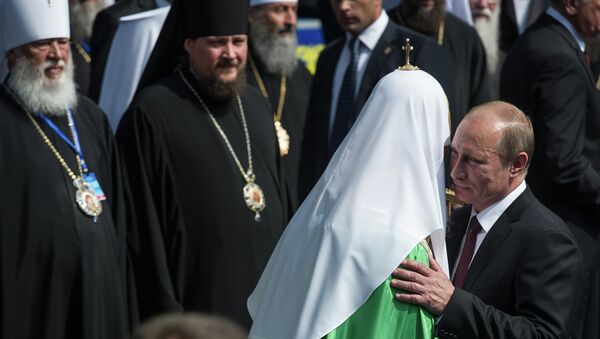 В.Путин на молебне по случаю 1025-летия крещения Руси - Sputnik Mundo