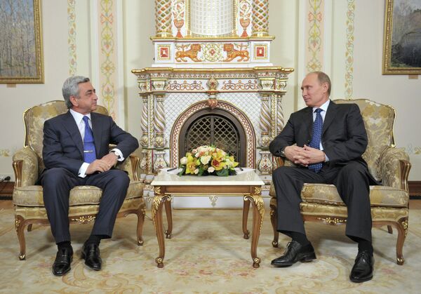 Serzh Sargsyán y Vladimir Putin - Sputnik Mundo