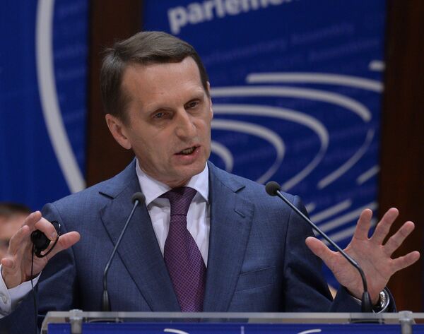 El presidente de la Cámara baja del Parlamento ruso Serguéi Narishkin en Estrasburgo - Sputnik Mundo