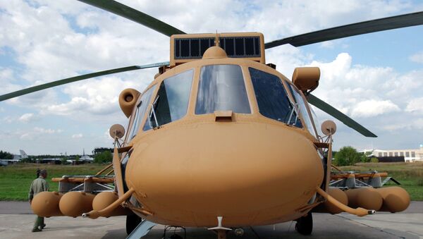 Helicóptero militar de transporte Mi-171Sh en el Salón Internacional de la Aviación y el Espacio MAKS (Archivo) - Sputnik Mundo