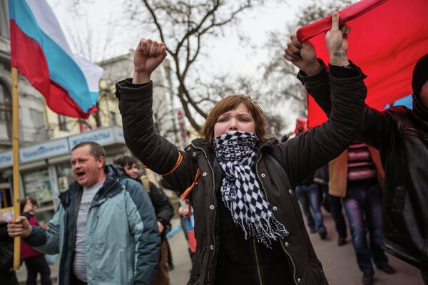 Manifestaciones prorrusas en Crimea - Sputnik Mundo