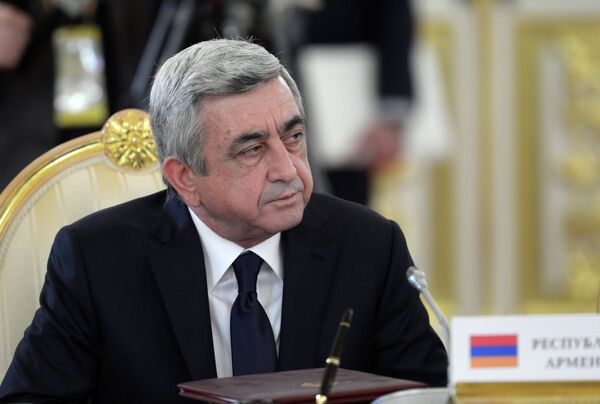 El presidente armenio Serzh Sargsyan (archivo) - Sputnik Mundo