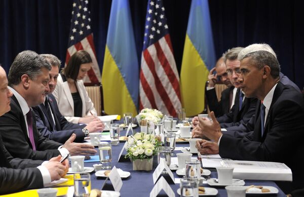 Poroshenko y Obama - Sputnik Mundo