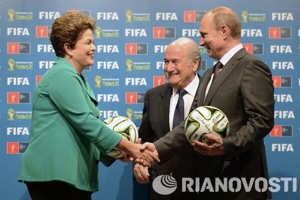 Putin en la final del Mundial 2014 - Sputnik Mundo