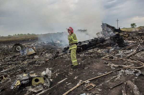 Los restos del avión siniestrado en el este de Ucrania - Sputnik Mundo