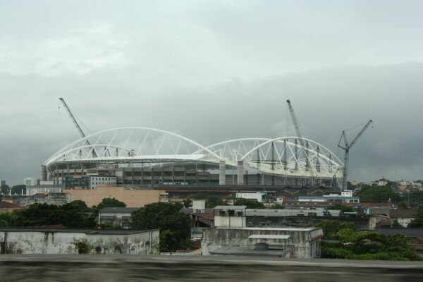 Construcción del Estádio Olímpico João Havelange (Engenhão). Foto de archivo - Sputnik Mundo