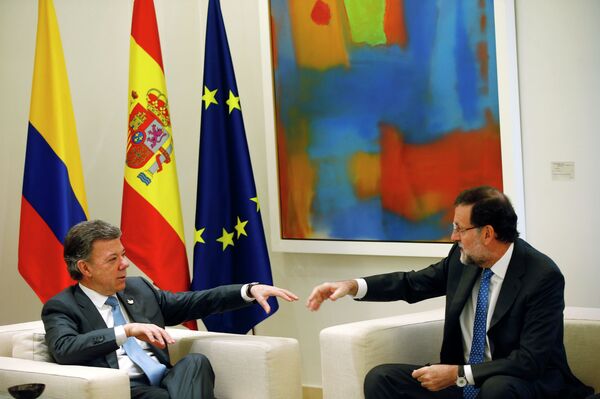 Presidente de Colombia Juan Manuel Santos y presidente de España Mariano Rajoy - Sputnik Mundo