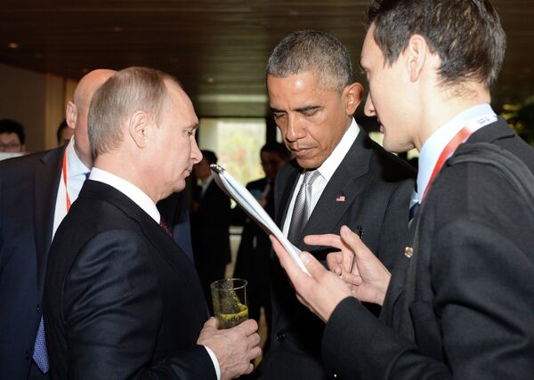 Presidentes de Rusia y EEUU, Vladímir Putin y Barack Obama - Sputnik Mundo