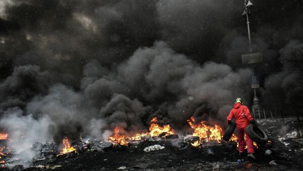 Situación en Kiev durante los disturbios en Maidan en enero de 2014 (Archivo) - Sputnik Mundo