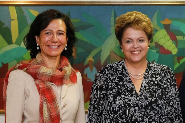 Presidenta del Banco Santander, Ana Botin y presidenta de Brasil, Dilma Rousseff - Sputnik Mundo