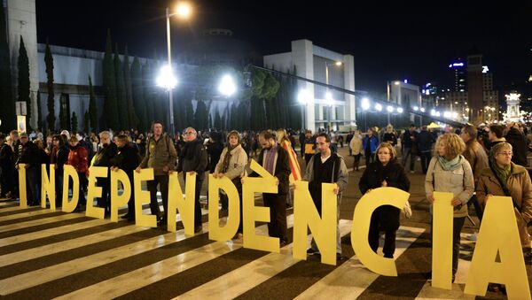 Митинг в поддержку независимости Каталонии в Барселоне - Sputnik Mundo