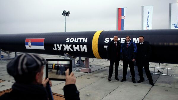 Parte de gasoducto South Stream en Serbia (Archivo) - Sputnik Mundo