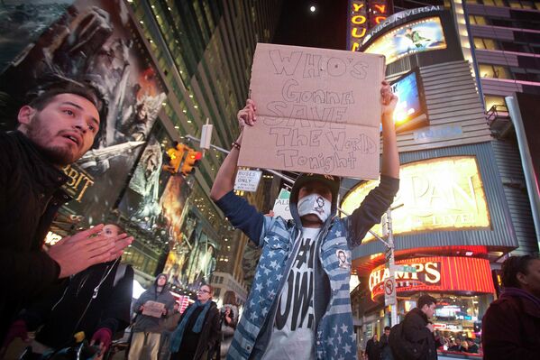 Acciones de protesta prenavideñas en Nueva York - Sputnik Mundo